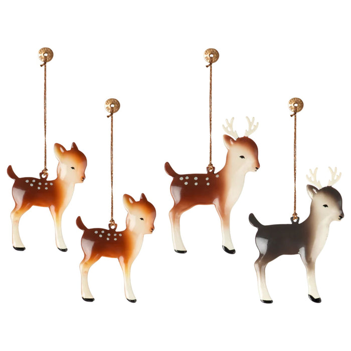 Metal Ornaments, Reindeer Family