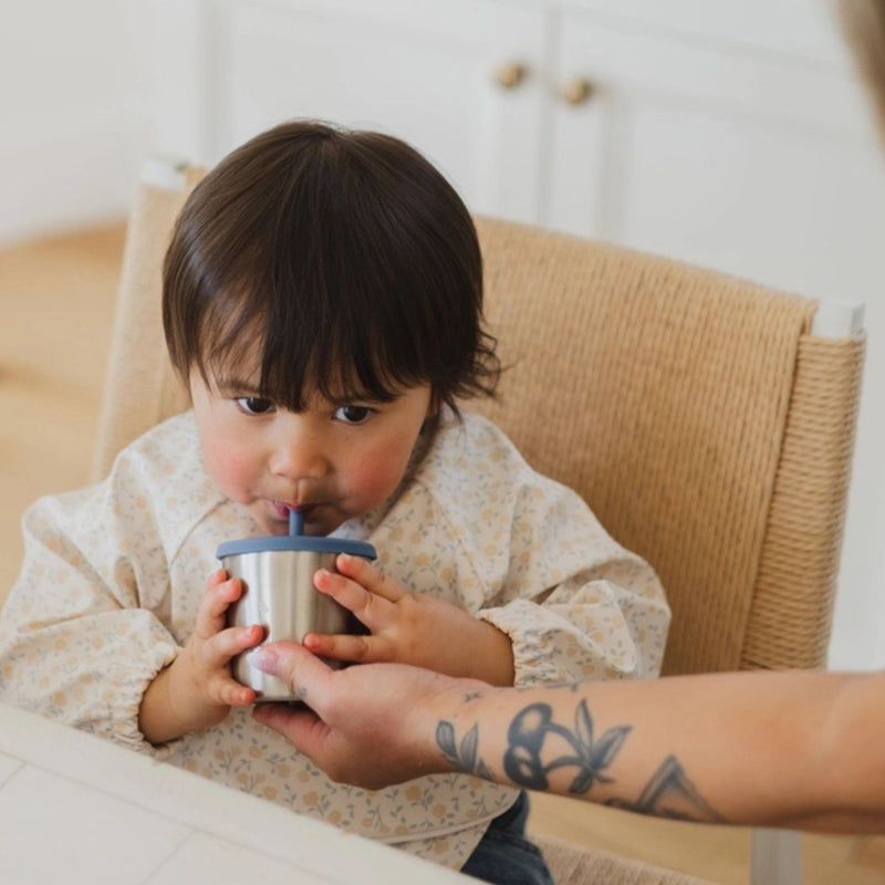 Stainless Steel Cup with Silicone Spout + Straw