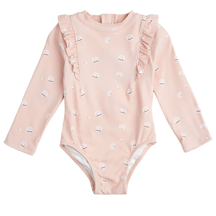 Long Sleeve Swimsuit, Pearl Shell Pink