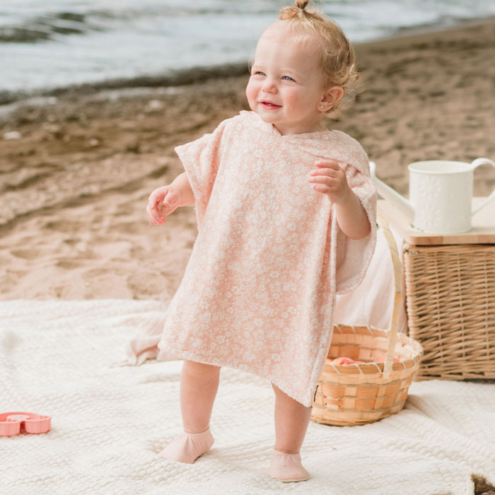 Beach Poncho - Pink Flower