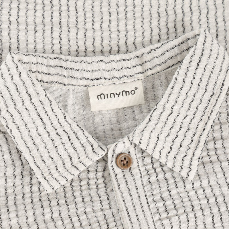 Organic Muslin Vertical Blue Stripe Shirt