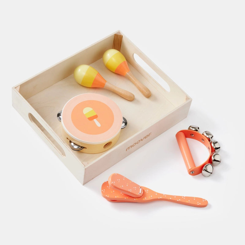 Music Set Ice Cream in Wooden Tray