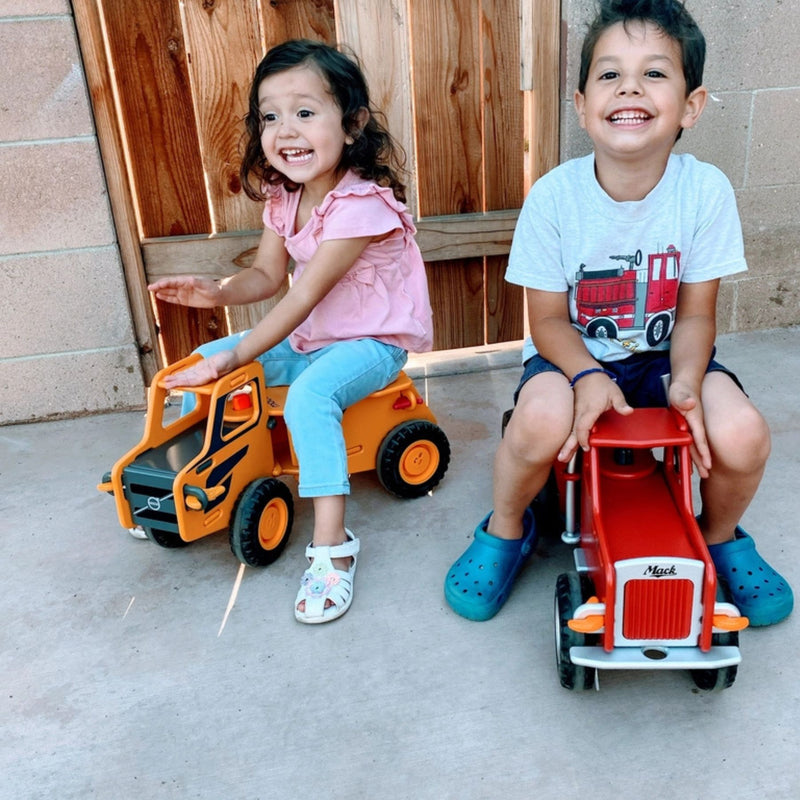 Wooden Ride-On Mack Truck, Red