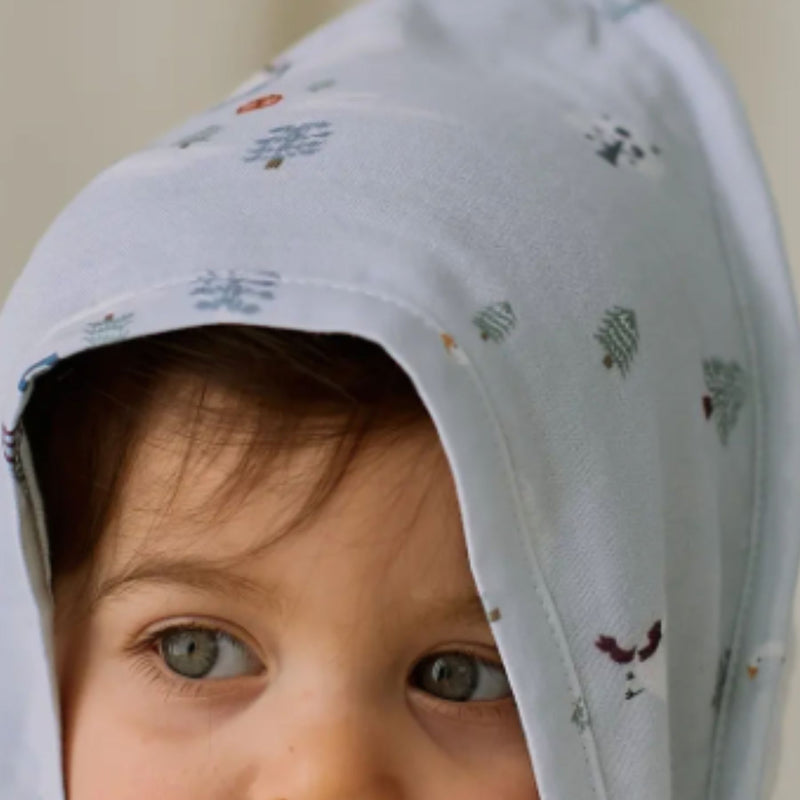 9-Layer Organic Cotton Muslin Hooded Baby Bath Towel