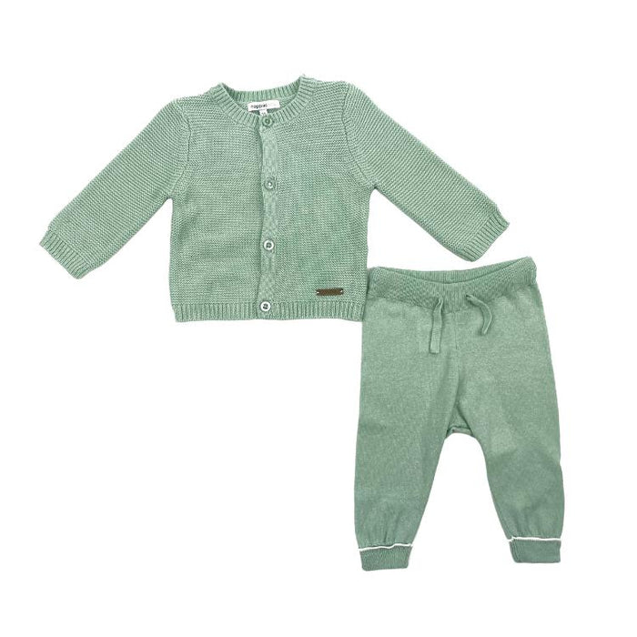 U Cardigan Knit + Pants Set