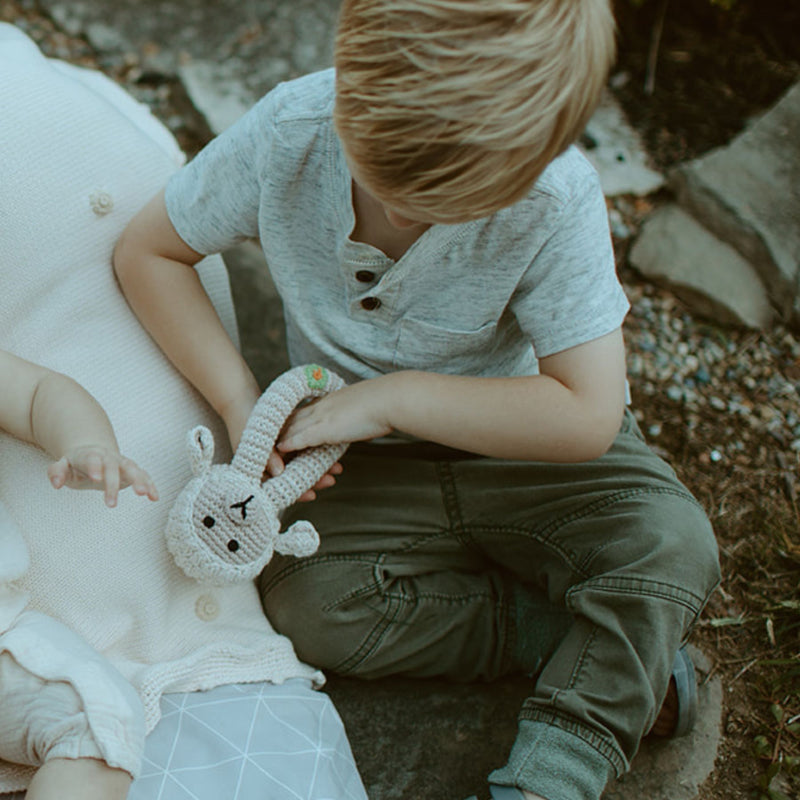 Organic Cotton Lamb Ring Rattle