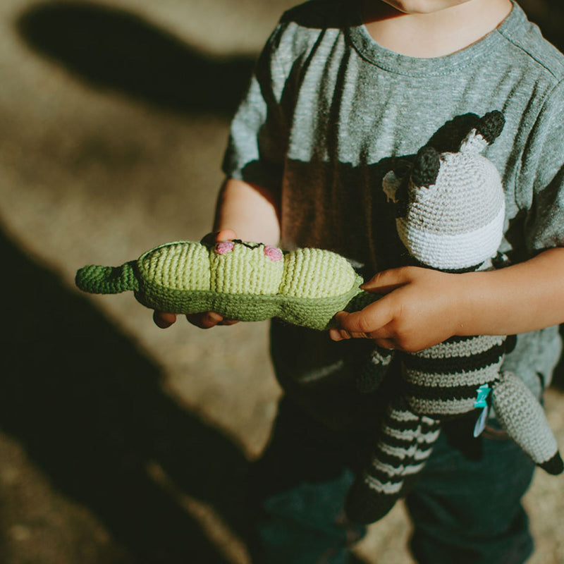 Organic Cotton Green Peapod Rattle