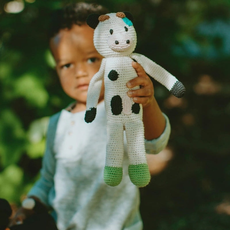 Organic Cotton Cow Rattle