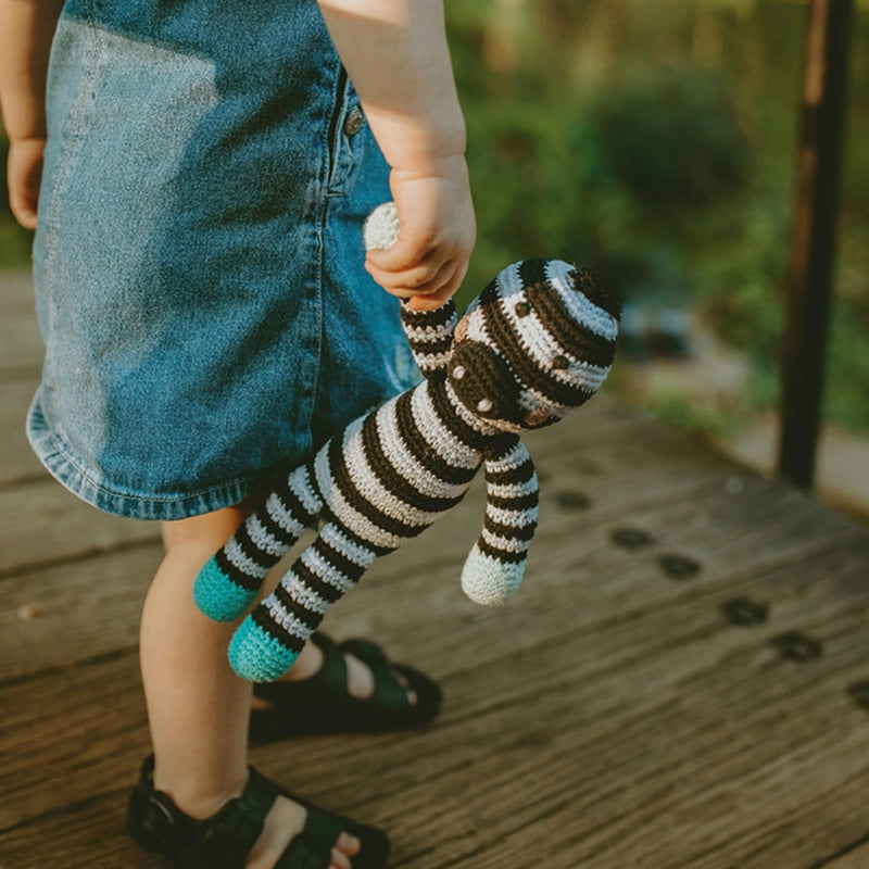 Organic Cotton Zebra Rattle