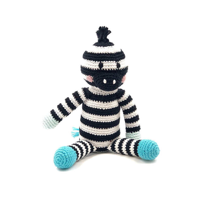 Organic Cotton Zebra Rattle