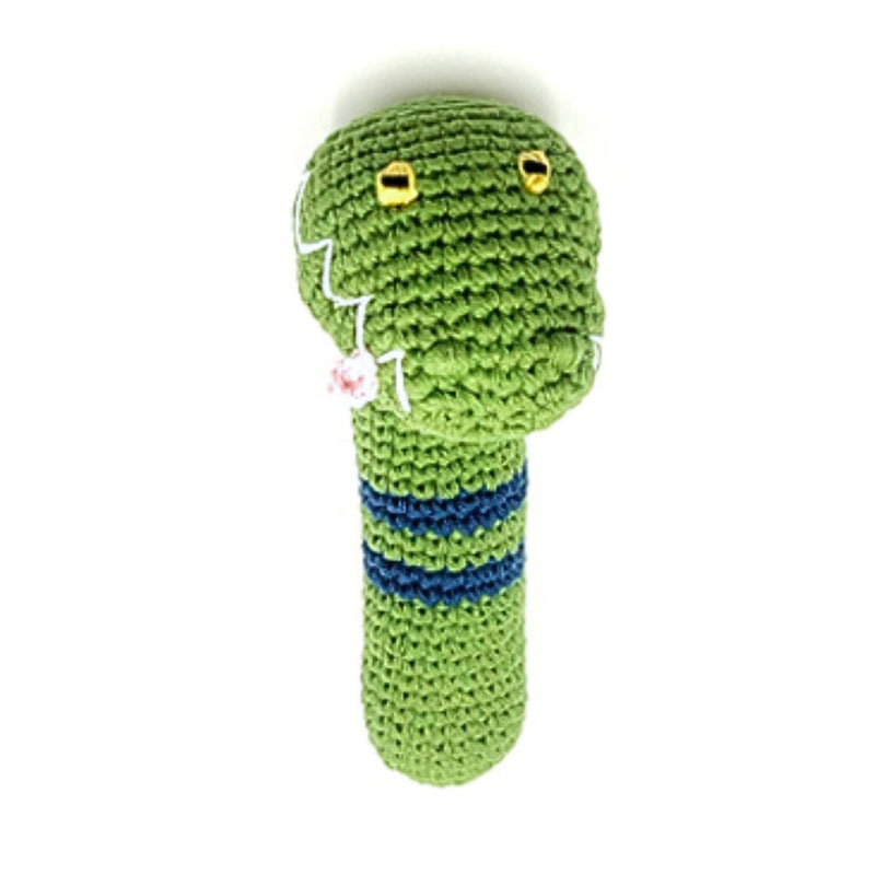 Organic Cotton Crocodile Stick Rattle
