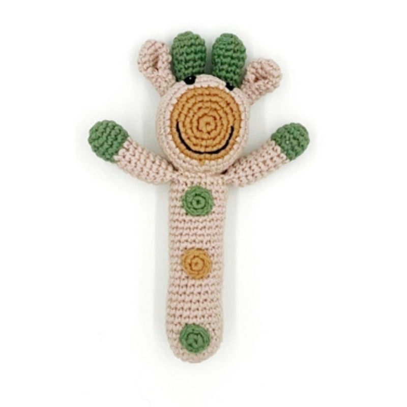 Organic Cotton Giraffe Stick Rattle