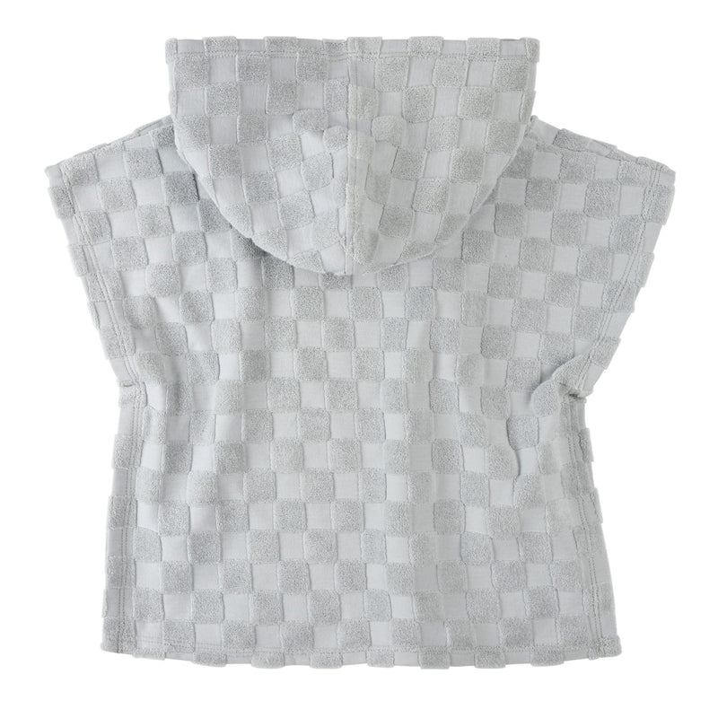 Faded Blue Checkerboard Beach Poncho