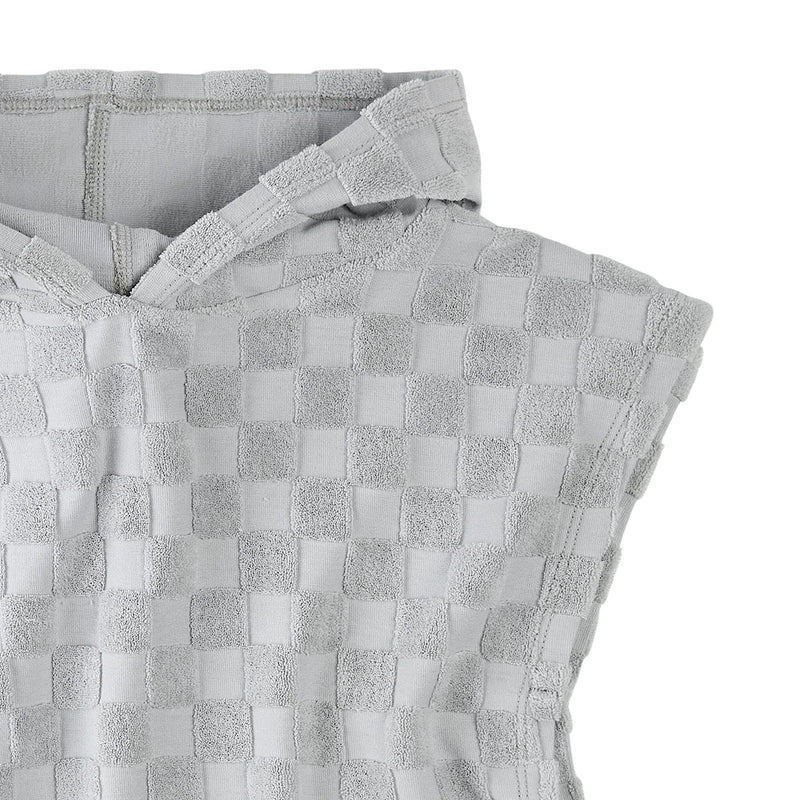 Faded Blue Checkerboard Beach Poncho