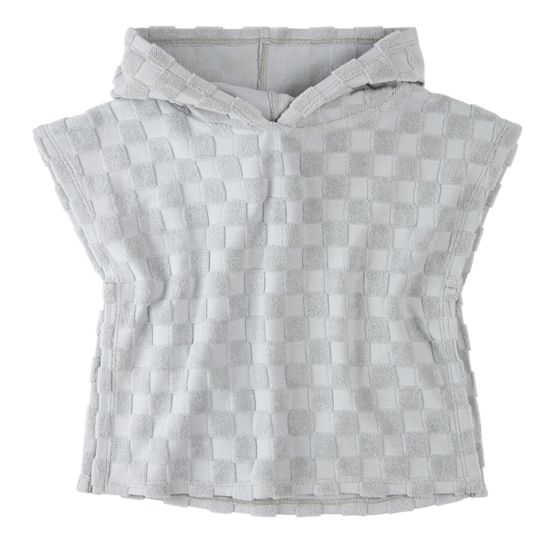 Faded Blue Checkerboard Beach Poncho