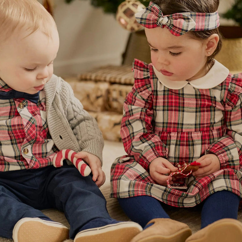Red Plaid Shirt + Pants 3pc Set