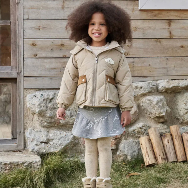 Recycled Nylon Taslon Kids Quilted Down Jacket