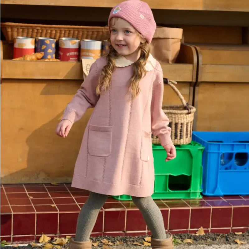 Cable Knit Dress - Old Rose