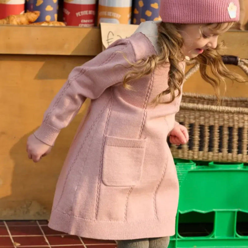 Cable Knit Dress - Old Rose