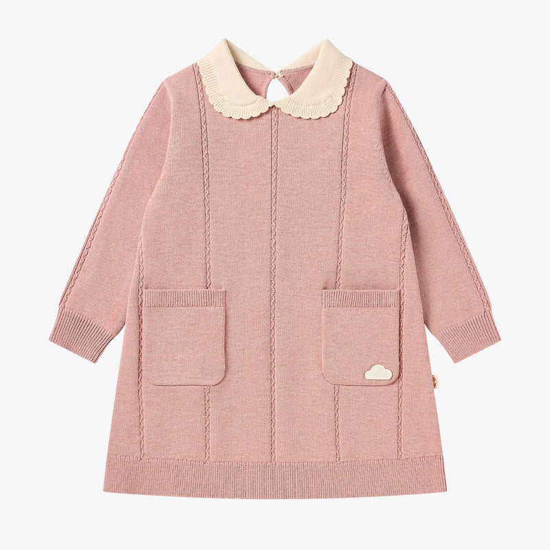 Cable Knit Dress - Old Rose