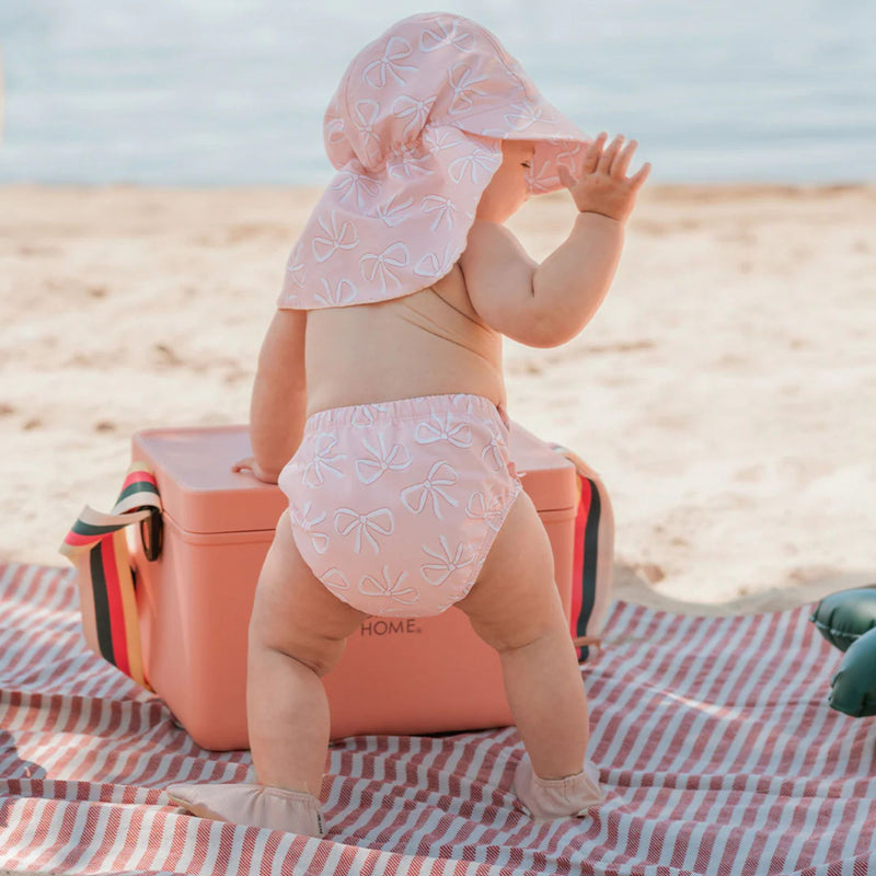 Bows Print on Light Pink Flap Hat