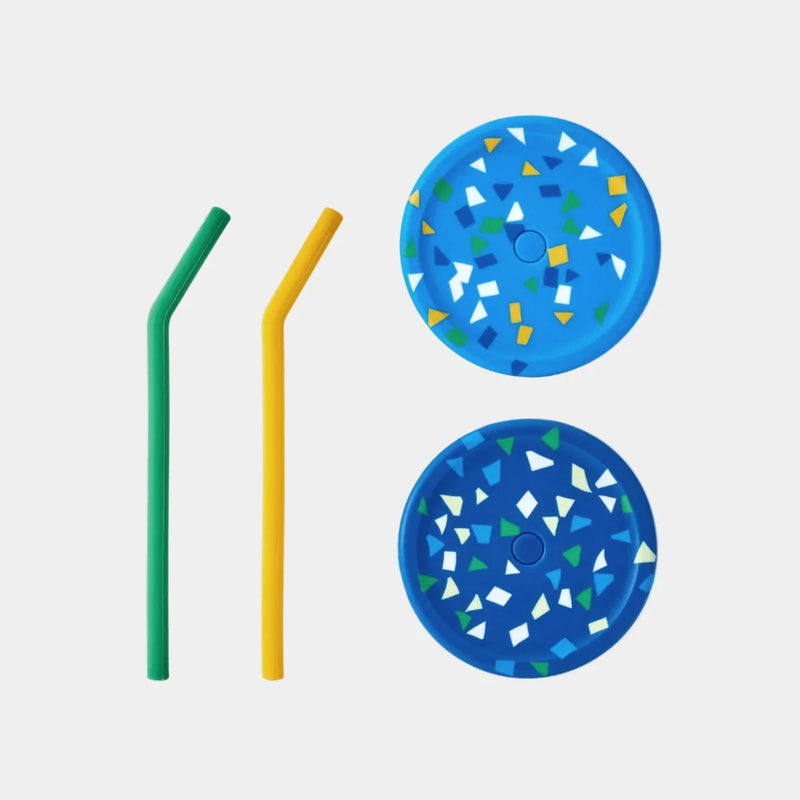 Silicone Straw + Lid Set
