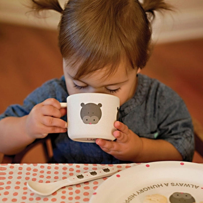 Bamboo Kids' Dinner Set, Hippo