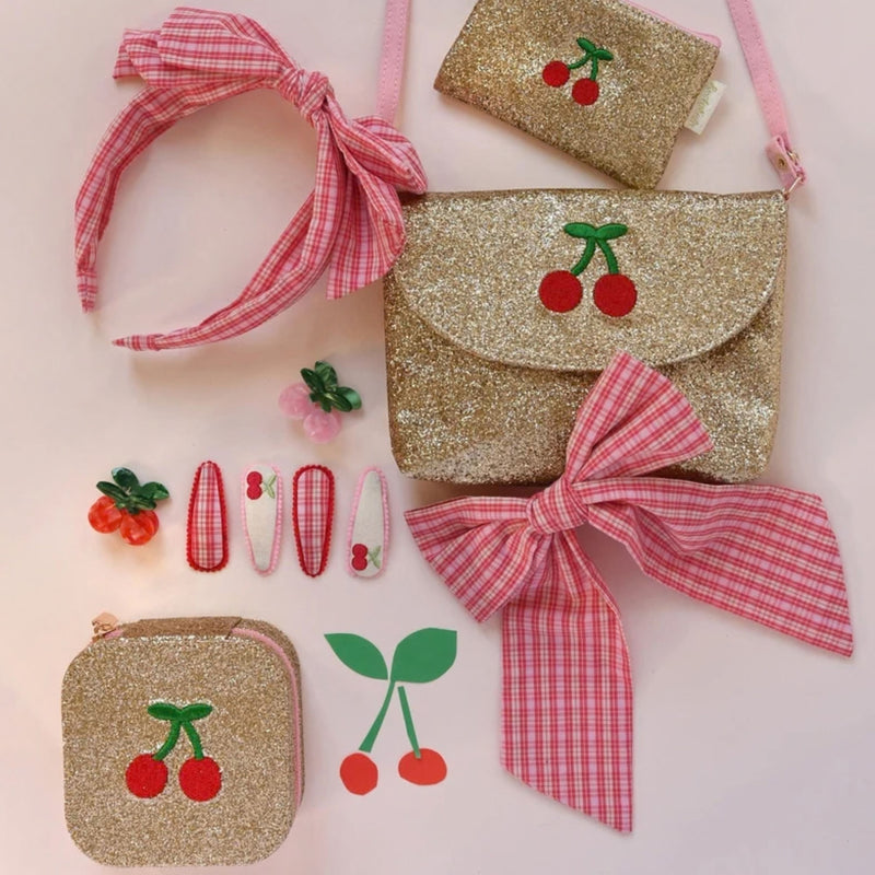 Cherry Dreams Glitter Square Jewellery Box