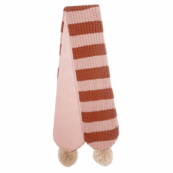 Cozy Striped Knitted Scarf Pink