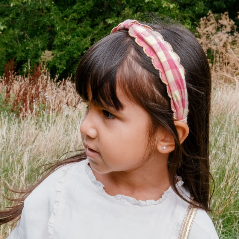 Scalloped Gingham Headband