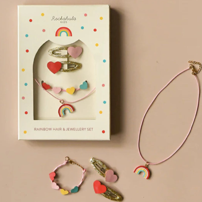 Vintage Rainbow Hair + Jewellery Set