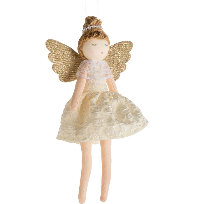 Angel in Cream Lace Dress Ornament