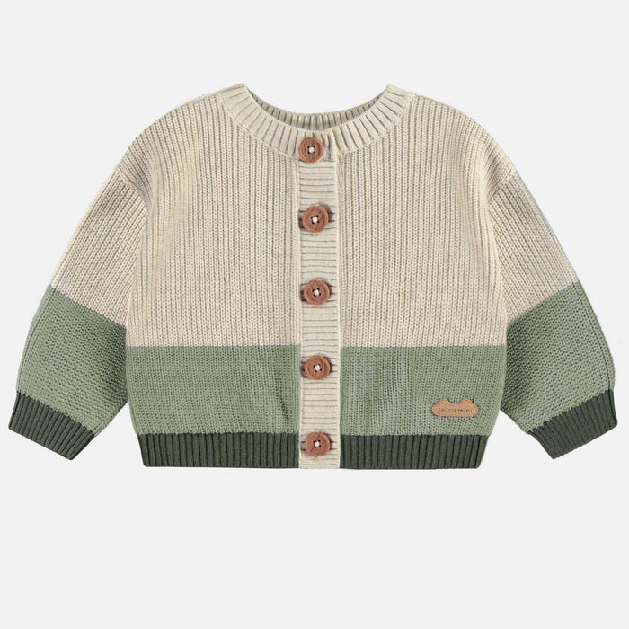 Knit Cardigan with Duck Illustration