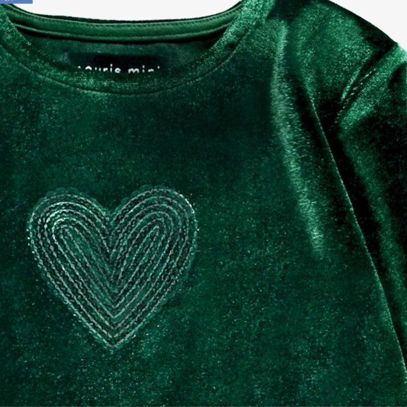 Green Dress in Velvet + Sequin