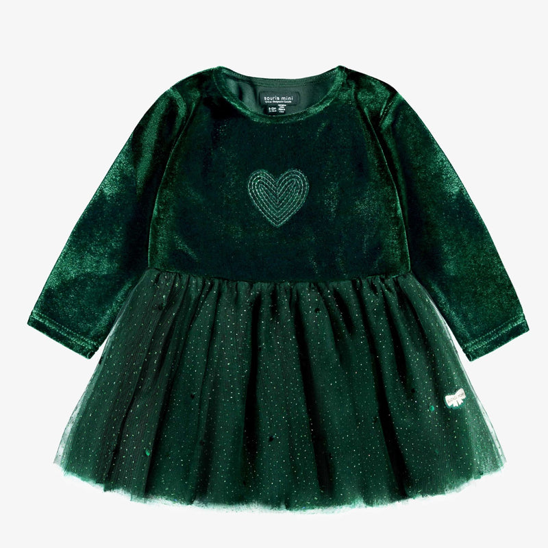 Green Dress in Velvet + Sequin