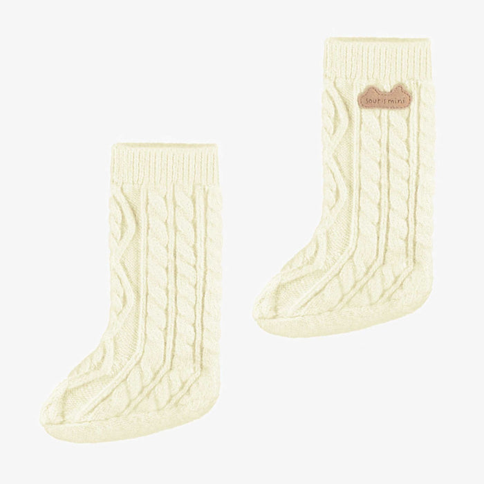 Cream Knitted Slippers