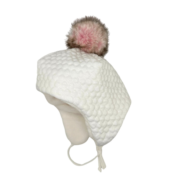 Quilted Ivory Beanie