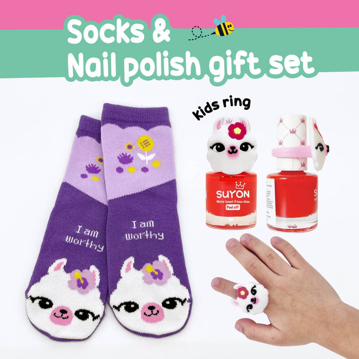 Peel Off Kids Nail Polish + Sock Gift Set