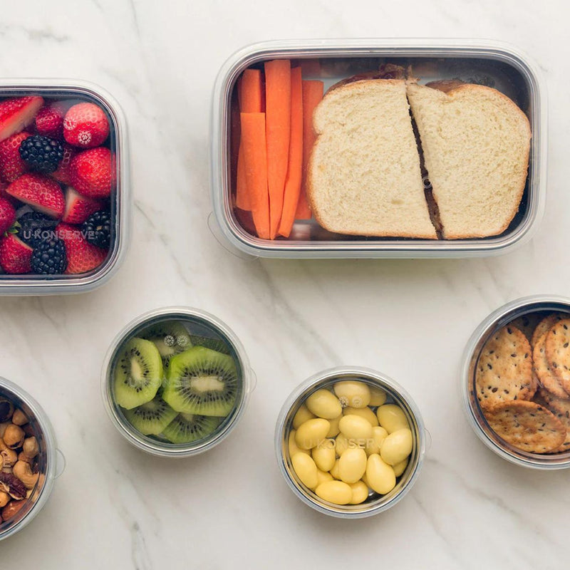 Rectangular Stainless Steel Food Container with Silicone Lid