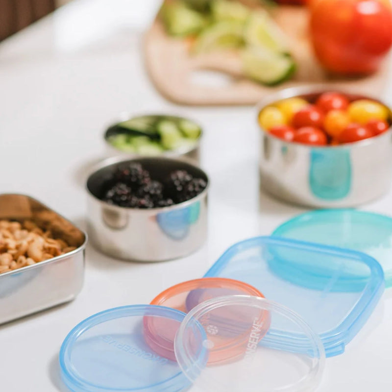 Round Stainless Steel Nesting Food Containers, Trio Set