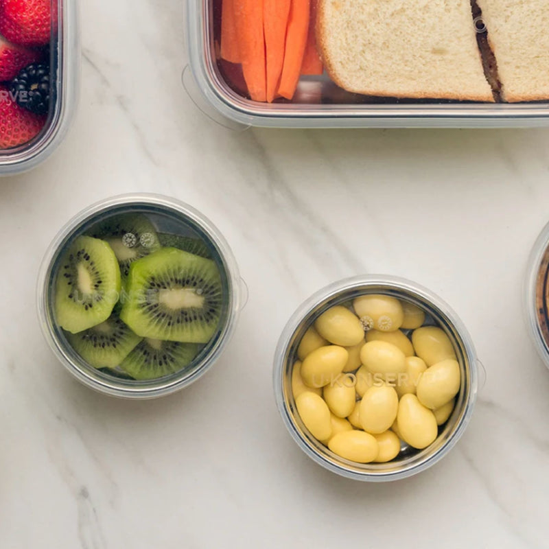 Round Stainless Steel Food Container with Silicone Lid