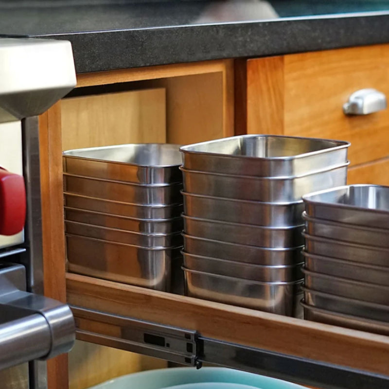 Square Stainless Steel Container with Silicone Lid