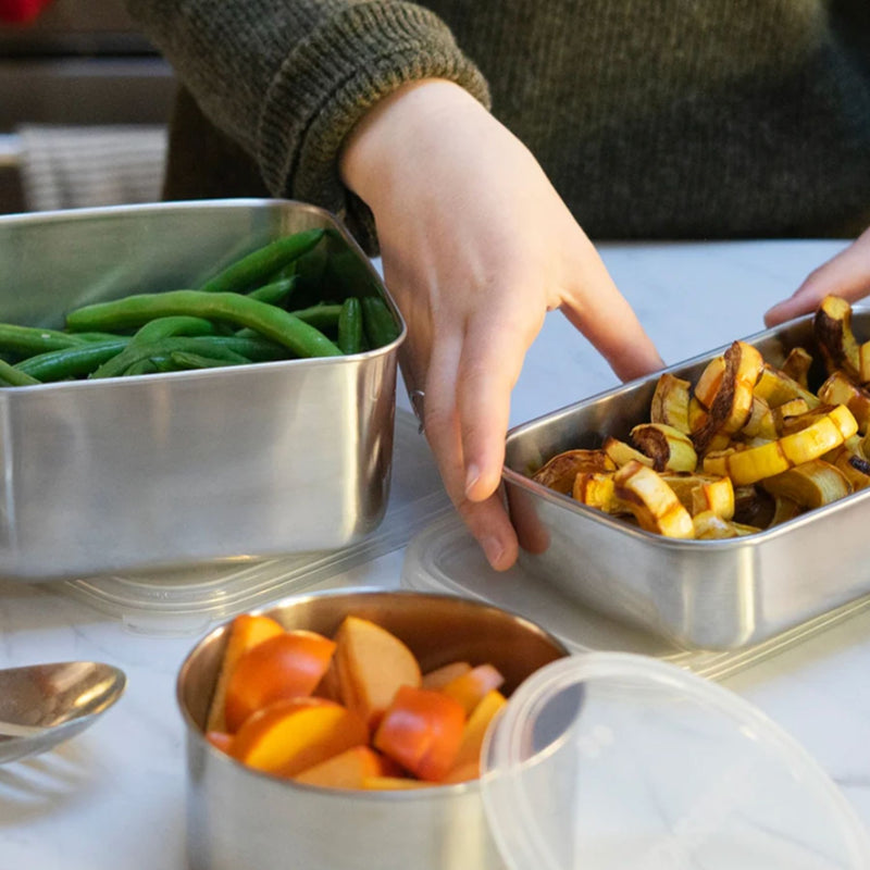 Square Stainless Steel Container with Silicone Lid