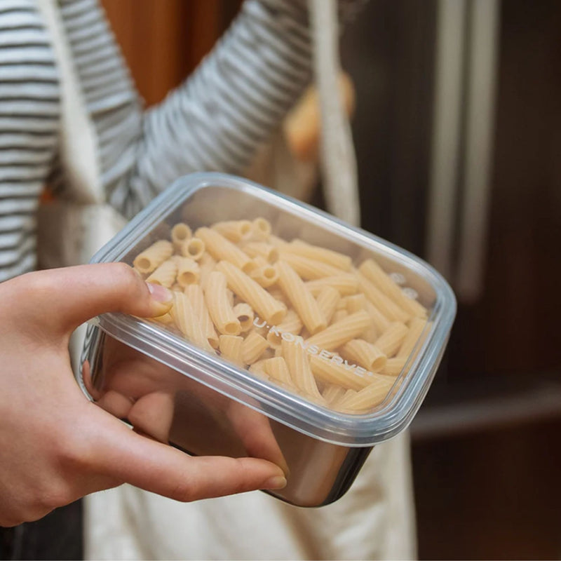 Square Stainless Steel Container with Silicone Lid