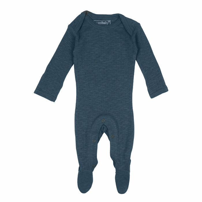 L'ovedbaby Pointelle Lap Shoulder Footie-Simply Green Baby