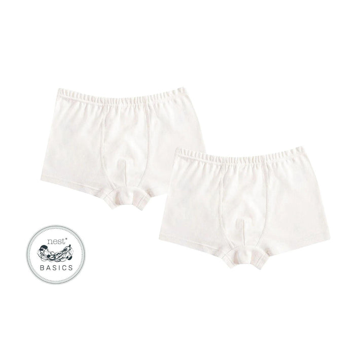 Organic Cotton Boys Boxer Briefs, White