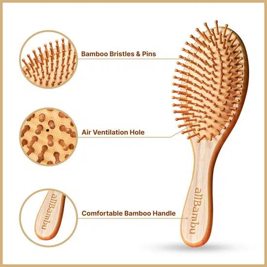 allBambu Bamboo Hairbrush-Simply Green Baby