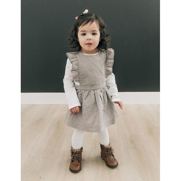 Beba Bean Pinafore Dress - Grey-Simply Green Baby