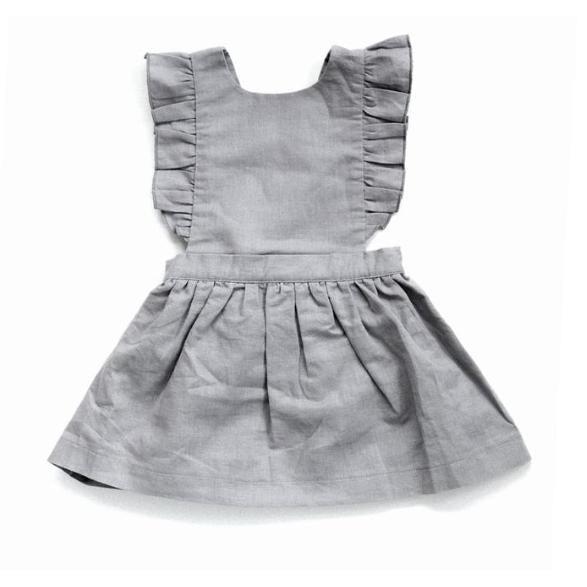 Beba Bean Pinafore Dress - Grey-Simply Green Baby