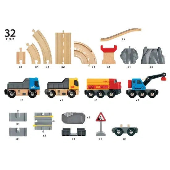 Brio Rail + Road Loading Quarry Set-Simply Green Baby